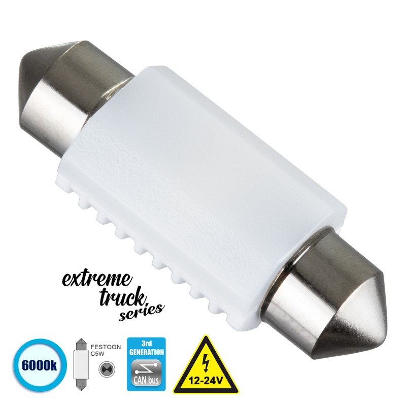 GloboStar® C5W 81333 Λάμπα Αυτοκινήτου & Φορτηγού 36mm FESTOON  3rd Generation Can-Bus Extreme Truck Series LED 2 SMD 3030 3W 450lm 120° DC 12-24V IP20 Ψυχρό Λευκό 6000K GloboStar® C5W 81333 Λάμπα Αυτοκινήτου & Φορτηγού 36mm FESTOON  3rd Generation Can-Bus Extreme Truck Series LED 2 SMD 3030 3W 450lm 120° DC 12-24V IP20 Ψυχρό Λευκό 6000K