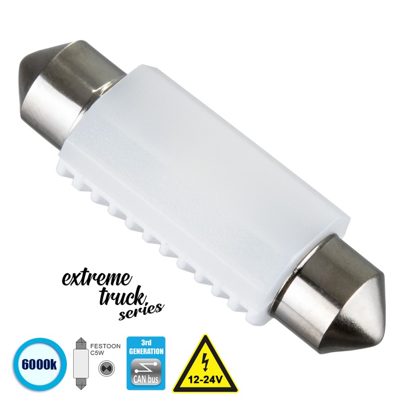 GLOBOSTAR® C5W 81334 Σωληνωτή Λάμπα C5W 39mm CANbus LED 1.9W 285lm 120° DC 12-24V IP20 Ψυχρό Λευκό 6000K - 2 x Epistar SMD3030 Chip - Μ3.9 x Π1.2 x Υ1cm - 1 Χρόνο Εγγύηση GLOBOSTAR® C5W 81334 Σωληνωτή Λάμπα C5W 39mm CANbus LED 1.9W 285lm 120° DC 12-24V IP20 Ψυχρό Λευκό 6000K - 2 x Epistar SMD3030 Chip - Μ3.9 x Π1.2 x Υ1cm - 1 Χρόνο Εγγύηση