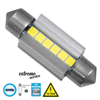 GloboStar® C5W 81338 Λάμπα Αυτοκινήτου 36mm FESTOON  3rd Generation Can-Bus Extreme Series LED 6 SMD 3030 6W 900lm 120° DC 12V IP20 Ψυχρό Λευκό 6000K GloboStar® C5W 81338 Λάμπα Αυτοκινήτου 36mm FESTOON  3rd Generation Can-Bus Extreme Series LED 6 SMD 3030 6W 900lm 120° DC 12V IP20 Ψυχρό Λευκό 6000K