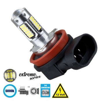 GloboStar® 81415 Λάμπα Αυτοκίνητου H8 3rd Generation Can-Bus Extreme Series LED 30 SMD 4014 6W 900lm 360° DC 12V IP20 Ψυχρό Λευκό 6000K GloboStar® 81415 Λάμπα Αυτοκίνητου H8 3rd Generation Can-Bus Extreme Series LED 30 SMD 4014 6W 900lm 360° DC 12V IP20 Ψυχρό Λευκό 6000K