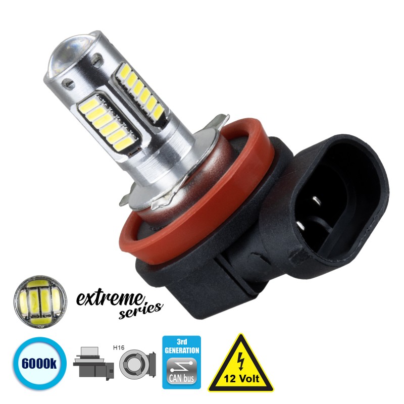 GloboStar® 81419 Λάμπα Αυτοκίνητου H16 3rd Generation Can-Bus Extreme Series LED 30 SMD 4014 6W 900lm 360° DC 12V IP20 Ψυχρό Λευκό 6000K GloboStar® 81419 Λάμπα Αυτοκίνητου H16 3rd Generation Can-Bus Extreme Series LED 30 SMD 4014 6W 900lm 360° DC 12V IP20 Ψυχρό Λευκό 6000K