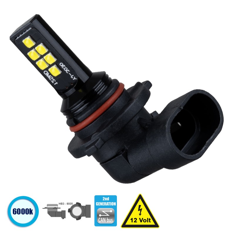 GLOBOSTAR® HB3-9005 81453 Λάμπα HB3 9005 CANbus LED 8W 1200lm 360° DC 12V IP20 Ψυχρό Λευκό 6000K - 12 x Epistar SMD3030 Chip - Μ3.9 x Π3.1 x Υ5.1cm - 1 Χρόνο Εγγύηση GLOBOSTAR® HB3-9005 81453 Λάμπα HB3 9005 CANbus LED 8W 1200lm 360° DC 12V IP20 Ψυχρό Λευκό 6000K - 12 x Epistar SMD3030 Chip - Μ3.9 x Π3.1 x Υ5.1cm - 1 Χρόνο Εγγύηση