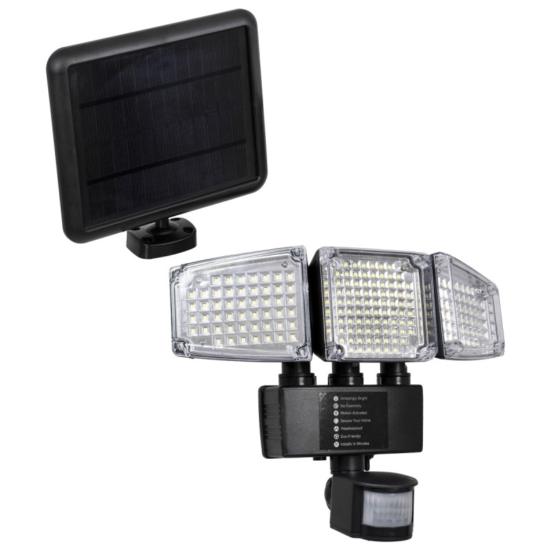 GloboStar® 85711 Αυτόνομος Ηλιακός Προβολέας με Τρεις Περιστρεφόμενες Κεφαλές LED SMD 2835 50W 2500lm με Ενσωματωμένη Μπαταρία 3400mAh - Φωτοβολταϊκό Πάνελ με Αισθητήρα Ημέρας-Νύχτας - PIR Αισθητήρα Κίνησης Αδιάβροχο IP65 Ψυχρό Λευκό 6000K GloboStar® 85711 Αυτόνομος Ηλιακός Προβολέας με Τρεις Περιστρεφόμενες Κεφαλές LED SMD 2835 50W 2500lm με Ενσωματωμένη Μπαταρία 3400mAh - Φωτοβολταϊκό Πάνελ με Αισθητήρα Ημέρας-Νύχτας - PIR Αισθητήρα Κίνησης Αδιάβροχο IP65 Ψυχρό Λευκό 6000K