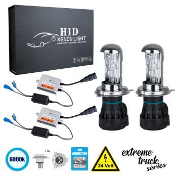 GloboStar® 84124 H4 XCB Line KIT Βασικού Φωτισμού Φορτηγού 3rd Generation Can-Bus Extreme Truck Series Bi-XENON 110W 10350lm DC 24V Αδιάβροχο IP65 Ψυχρό Λευκό 6000K GloboStar® 84124 H4 XCB Line KIT Βασικού Φωτισμού Φορτηγού 3rd Generation Can-Bus Extreme Truck Series Bi-XENON 110W 10350lm DC 24V Αδιάβροχο IP65 Ψυχρό Λευκό 6000K