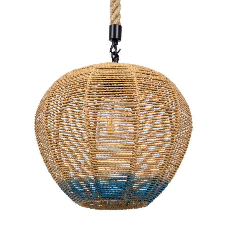 GLOBOSTAR® SIMON 00726 Boho Κρεμαστό Φωτιστικό Οροφής με Ντουί 1 x E27 AC 220-240V IP20 - Μπεζ & Μπλε - Μ30 x Π30 x Υ30cm GLOBOSTAR® SIMON 00726 Boho Κρεμαστό Φωτιστικό Οροφής με Ντουί 1 x E27 AC 220-240V IP20 - Μπεζ & Μπλε - Μ30 x Π30 x Υ30cm