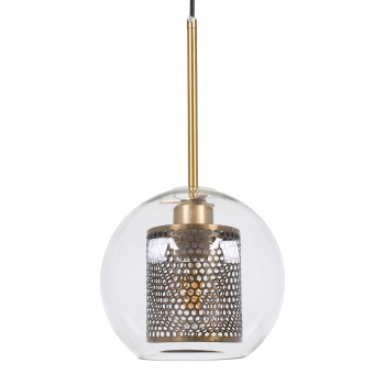 GLOBOSTAR® AVERY 00739 Μοντέρνο Κρεμαστό Φωτιστικό Οροφής με Ντουί 1 x E27 AC 220-240V IP20 - Διάφανο & Χρυσό - Μ18 x Π18 x Υ38cm GLOBOSTAR® AVERY 00739 Μοντέρνο Κρεμαστό Φωτιστικό Οροφής με Ντουί 1 x E27 AC 220-240V IP20 - Διάφανο & Χρυσό - Μ18 x Π18 x Υ38cm