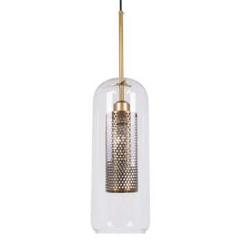 GLOBOSTAR® AVERY 00741 Μοντέρνο Κρεμαστό Φωτιστικό Οροφής με Ντουί 1 x E27 AC 220-240V IP20 - Διάφανο & Χρυσό - Μ15 x Π15 x Υ60cm GLOBOSTAR® AVERY 00741 Μοντέρνο Κρεμαστό Φωτιστικό Οροφής με Ντουί 1 x E27 AC 220-240V IP20 - Διάφανο & Χρυσό - Μ15 x Π15 x Υ60cm