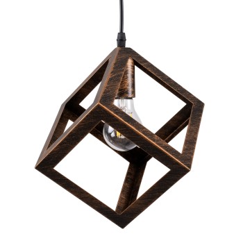 GLOBOSTAR® CUBE 00793 Μοντέρνο Κρεμαστό Φωτιστικό Οροφής με Ντουί 1 x E27 AC 220-240V IP20 - Χάλκινο - Μ25 x Π25 x Υ25cm GLOBOSTAR® CUBE 00793 Μοντέρνο Κρεμαστό Φωτιστικό Οροφής με Ντουί 1 x E27 AC 220-240V IP20 - Χάλκινο - Μ25 x Π25 x Υ25cm