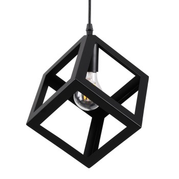 GLOBOSTAR® CUBE 00801 Μοντέρνο Κρεμαστό Φωτιστικό Οροφής με Ντουί 1 x E27 AC 220-240V IP20 - Μαύρο - Μ25 x Π25 x Υ25cm GLOBOSTAR® CUBE 00801 Μοντέρνο Κρεμαστό Φωτιστικό Οροφής με Ντουί 1 x E27 AC 220-240V IP20 - Μαύρο - Μ25 x Π25 x Υ25cm