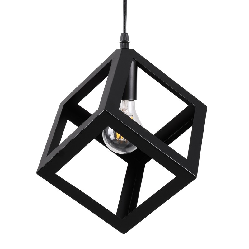GLOBOSTAR® CUBE 00801 Μοντέρνο Κρεμαστό Φωτιστικό Οροφής με Ντουί 1 x E27 AC 220-240V IP20 - Μαύρο - Μ25 x Π25 x Υ25cm GLOBOSTAR® CUBE 00801 Μοντέρνο Κρεμαστό Φωτιστικό Οροφής με Ντουί 1 x E27 AC 220-240V IP20 - Μαύρο - Μ25 x Π25 x Υ25cm