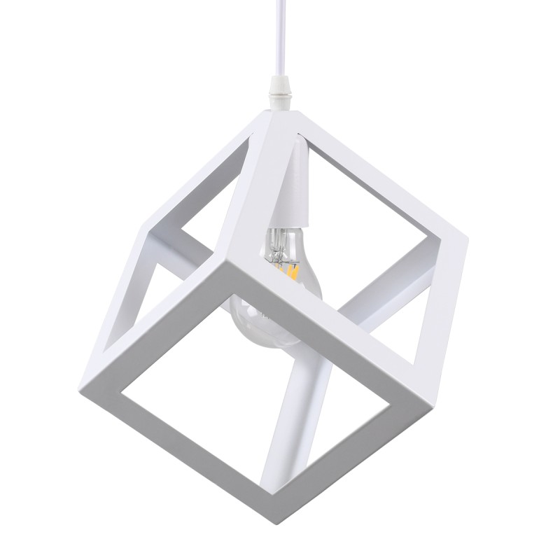 GLOBOSTAR® CUBE 00802 Μοντέρνο Κρεμαστό Φωτιστικό Οροφής με Ντουί 1 x E27 AC 220-240V IP20 - Λευκό - Μ25 x Π25 x Υ25cm GLOBOSTAR® CUBE 00802 Μοντέρνο Κρεμαστό Φωτιστικό Οροφής με Ντουί 1 x E27 AC 220-240V IP20 - Λευκό - Μ25 x Π25 x Υ25cm