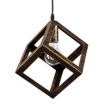 GLOBOSTAR® CUBE 00803 Μοντέρνο Κρεμαστό Φωτιστικό Οροφής με Ντουί 1 x E27 AC 220-240V IP20 - Χάλκινο Εφέ Σκουριάς - Μ25 x Π25 x Υ25cm GLOBOSTAR® CUBE 00803 Μοντέρνο Κρεμαστό Φωτιστικό Οροφής με Ντουί 1 x E27 AC 220-240V IP20 - Χάλκινο Εφέ Σκουριάς - Μ25 x Π25 x Υ25cm