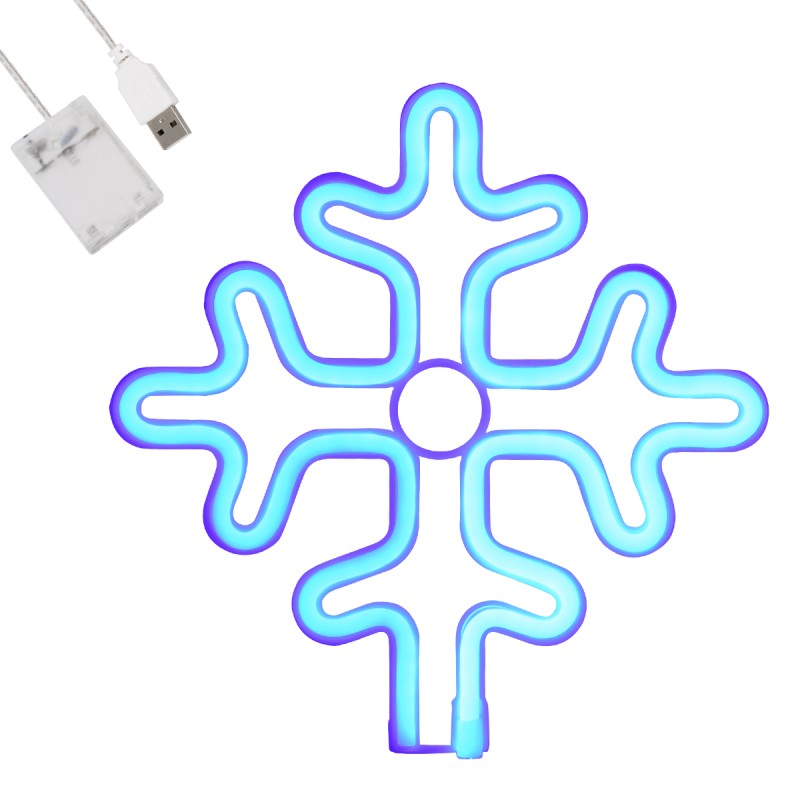 GloboStar® 78580 Φωτιστικό Ταμπέλα Φωτεινή Επιγραφή NEON LED Σήμανσης SNOWFLAKE 5W με Καλώδιο Τροφοδοσίας USB - Μπαταρίας 3xAAA (Δεν Περιλαμβάνονται) - Γαλάζιο GloboStar® 78580 Φωτιστικό Ταμπέλα Φωτεινή Επιγραφή NEON LED Σήμανσης SNOWFLAKE 5W με Καλώδιο Τροφοδοσίας USB - Μπαταρίας 3xAAA (Δεν Περιλαμβάνονται) - Γαλάζιο