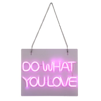 GloboStar® 85852 Φωτιστικό Ταμπέλα Φωτεινή Επιγραφή NEON LED Σήμανσης DO WHAT YOU LOVE 30W AC 230V με Διακόπτη On/Off Ροζ GloboStar® 85852 Φωτιστικό Ταμπέλα Φωτεινή Επιγραφή NEON LED Σήμανσης DO WHAT YOU LOVE 30W AC 230V με Διακόπτη On/Off Ροζ