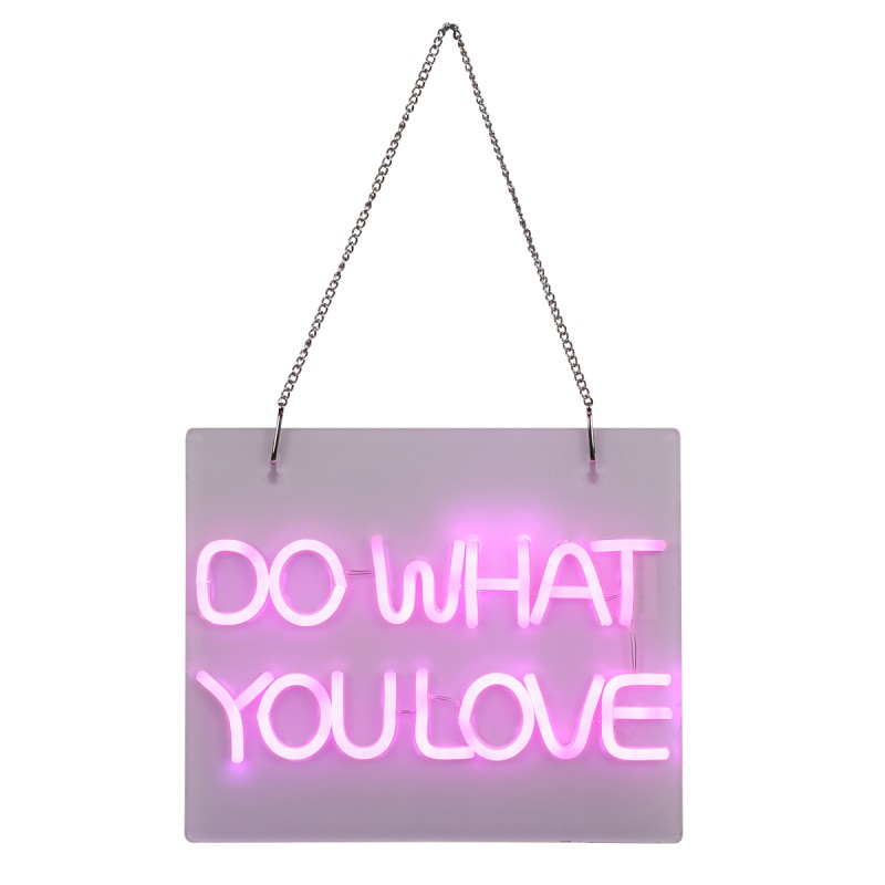 GloboStar® 85852 Φωτιστικό Ταμπέλα Φωτεινή Επιγραφή NEON LED Σήμανσης DO WHAT YOU LOVE 30W AC 230V με Διακόπτη On/Off Ροζ GloboStar® 85852 Φωτιστικό Ταμπέλα Φωτεινή Επιγραφή NEON LED Σήμανσης DO WHAT YOU LOVE 30W AC 230V με Διακόπτη On/Off Ροζ
