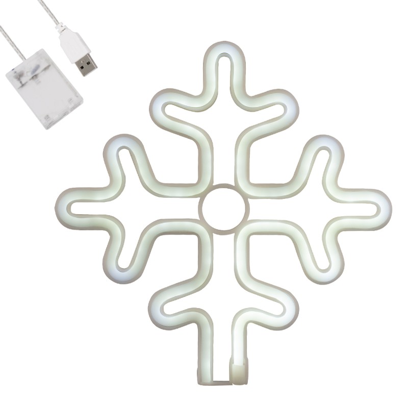 GloboStar® 78581 Φωτιστικό Ταμπέλα Φωτεινή Επιγραφή NEON LED Σήμανσης SNOWFLAKE 5W με Καλώδιο Τροφοδοσίας USB - Μπαταρίας 3xAAA (Δεν Περιλαμβάνονται) - Ψυχρό Λευκό 6000K GloboStar® 78581 Φωτιστικό Ταμπέλα Φωτεινή Επιγραφή NEON LED Σήμανσης SNOWFLAKE 5W με Καλώδιο Τροφοδοσίας USB - Μπαταρίας 3xAAA (Δεν Περιλαμβάνονται) - Ψυχρό Λευκό 6000K