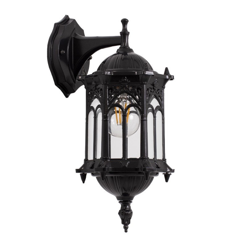 GLOBOSTAR® DARCY 00657 Vintage Φωτιστικό Τοίχου - Απλίκα με Ντουί 1 x E27 AC 220-240V IP20 - Μαύρο - Μ15.5 x Π15.5 x Υ34.5cm GLOBOSTAR® DARCY 00657 Vintage Φωτιστικό Τοίχου - Απλίκα με Ντουί 1 x E27 AC 220-240V IP20 - Μαύρο - Μ15.5 x Π15.5 x Υ34.5cm