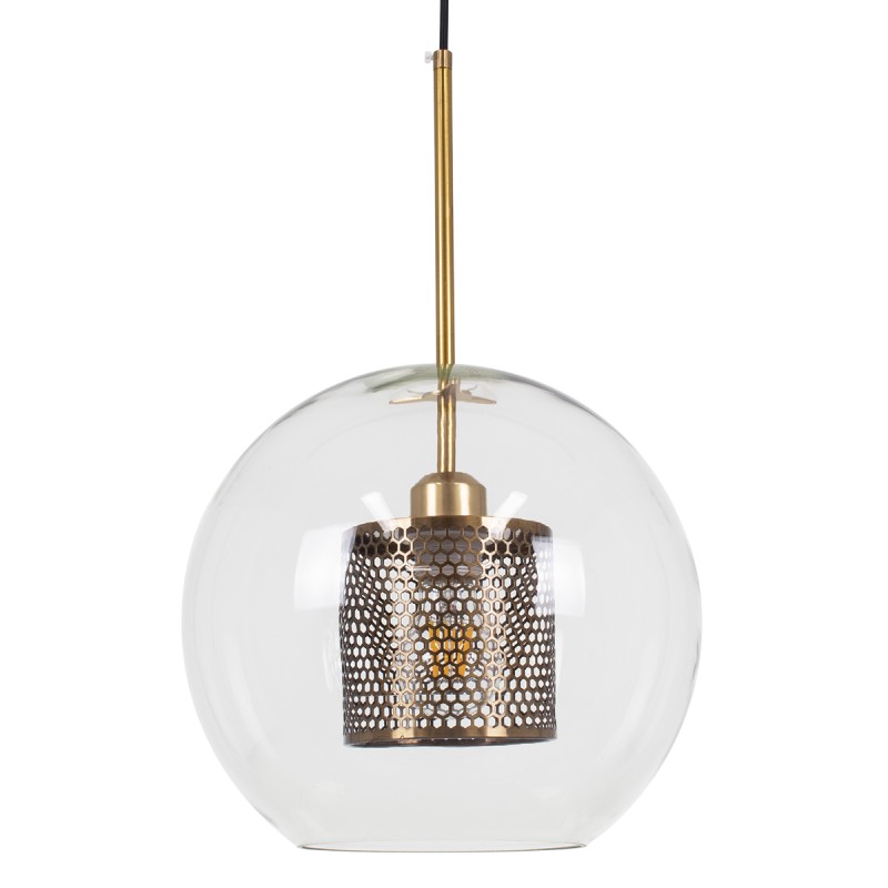 GLOBOSTAR® AVERY 00740 Μοντέρνο Κρεμαστό Φωτιστικό Οροφής με Ντουί 1 x E27 AC 220-240V IP20 - Διάφανο & Χρυσό - Μ30 x Π30 x Υ48cm GLOBOSTAR® AVERY 00740 Μοντέρνο Κρεμαστό Φωτιστικό Οροφής με Ντουί 1 x E27 AC 220-240V IP20 - Διάφανο & Χρυσό - Μ30 x Π30 x Υ48cm