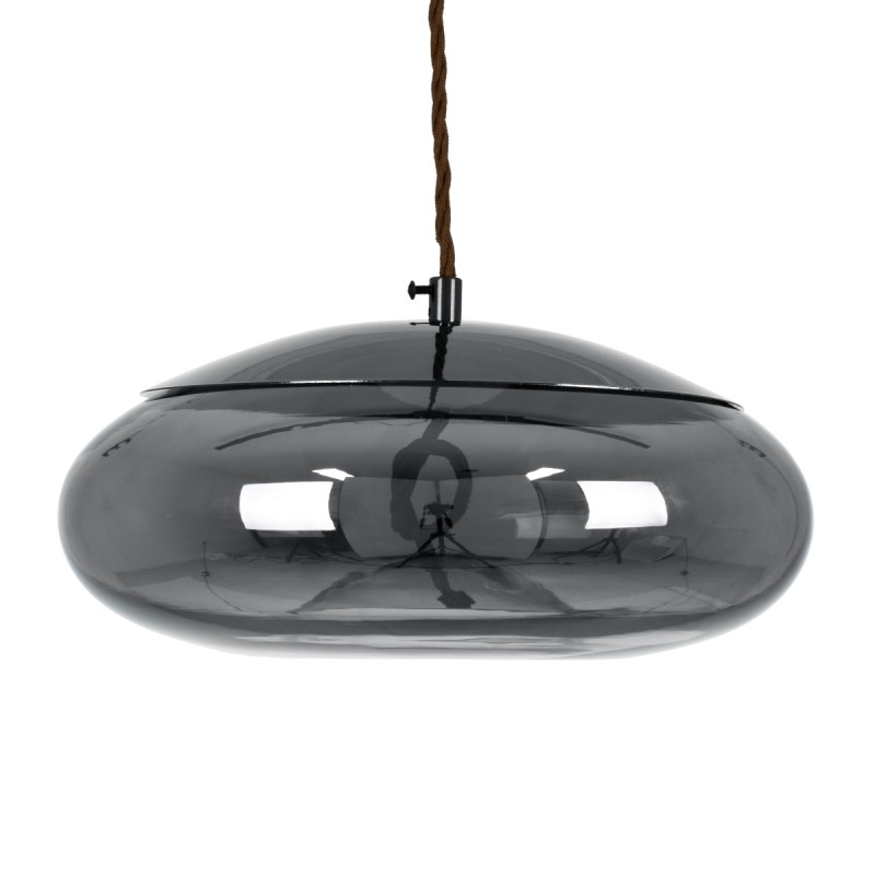 GLOBOSTAR® AXTON 00751 Μοντέρνο Κρεμαστό Φωτιστικό Οροφής LED 5W 500lm 180° AC 220-240V IP20 Θερμό Λευκό 2700K - Sanan SMD Chip - Μαύρο & Μαύρο Φιμέ - Μ30 x Π30 x Υ15cm - 2 Xρόνια Εγγύηση