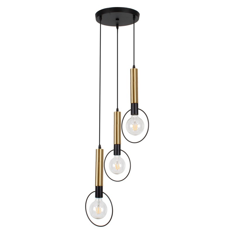 GLOBOSTAR® OLVERO 00773 Μοντέρνο Κρεμαστό Φωτιστικό Οροφής με Ντουί 3 x E27 AC 220-240V IP20 - Μαύρο & Χρυσό - Μ30 x Π30 x Y130cm GLOBOSTAR® OLVERO 00773 Μοντέρνο Κρεμαστό Φωτιστικό Οροφής με Ντουί 3 x E27 AC 220-240V IP20 - Μαύρο & Χρυσό - Μ30 x Π30 x Y130cm