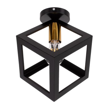 GLOBOSTAR® CUBE 00799 Μοντέρνο Φωτιστικό Οροφής με Ντουί 1 x E27 AC 220-240V IP20 - Μαύρο & Χρυσό - Μ25 x Π25 x Υ25cm GLOBOSTAR® CUBE 00799 Μοντέρνο Φωτιστικό Οροφής με Ντουί 1 x E27 AC 220-240V IP20 - Μαύρο & Χρυσό - Μ25 x Π25 x Υ25cm