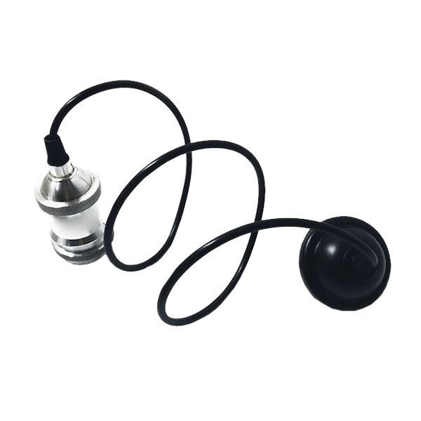 GLOBOSTAR® SUSPENS 115102 Vintage Κρεμαστό Φωτιστικό Οροφής με Ντουί 1 x E27 AC 220-240V IP20 - Ασημί & Μαύρο - Μ6.7 x Π6.7 x Y94.3cm GLOBOSTAR® SUSPENS 115102 Vintage Κρεμαστό Φωτιστικό Οροφής με Ντουί 1 x E27 AC 220-240V IP20 - Ασημί & Μαύρο - Μ6.7 x Π6.7 x Y94.3cm