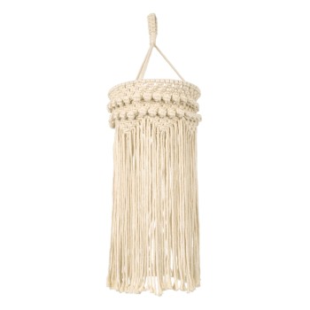 GloboStar® 36205 UGANDA Boho Καπέλο Φωτιστικού- Μακραμέ Πλεκτό Χειροποίητο Μπεζ Βαμβακερό Νήμα - Μ25 x Π25  x Υ70cm GloboStar® 36205 UGANDA Boho Καπέλο Φωτιστικού- Μακραμέ Πλεκτό Χειροποίητο Μπεζ Βαμβακερό Νήμα - Μ25 x Π25  x Υ70cm