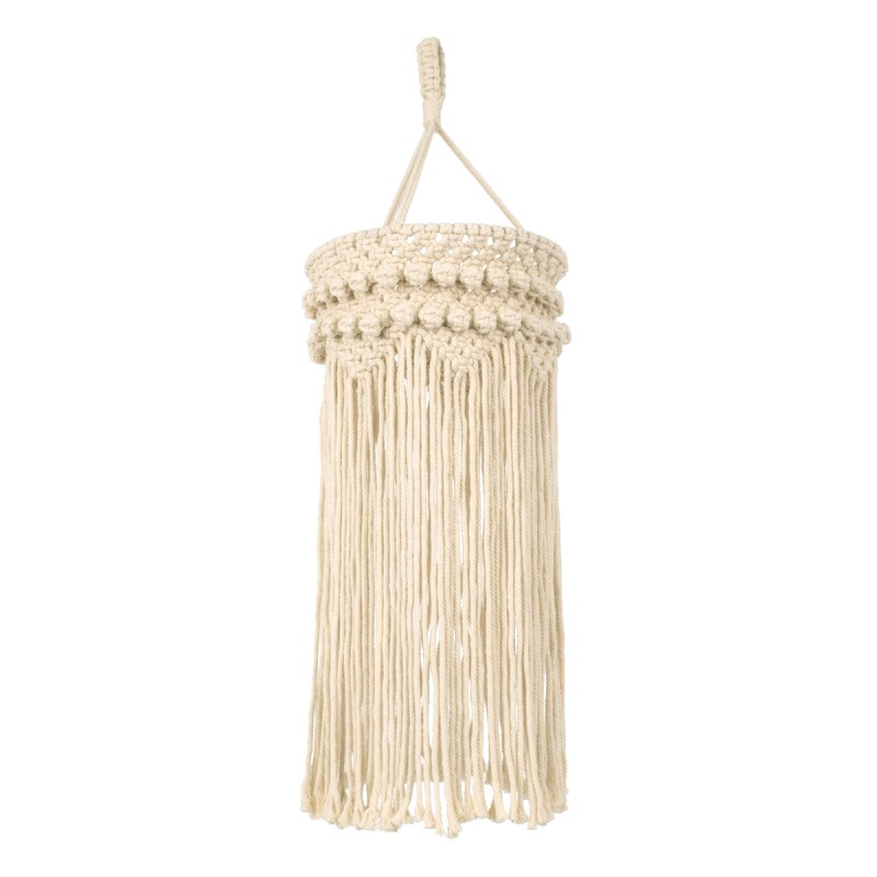 GloboStar® 36205 UGANDA Boho Καπέλο Φωτιστικού- Μακραμέ Πλεκτό Χειροποίητο Μπεζ Βαμβακερό Νήμα - Μ25 x Π25  x Υ70cm GloboStar® 36205 UGANDA Boho Καπέλο Φωτιστικού- Μακραμέ Πλεκτό Χειροποίητο Μπεζ Βαμβακερό Νήμα - Μ25 x Π25  x Υ70cm