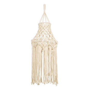 GloboStar® 36209 SOMALIA Boho Καπέλο Φωτιστικού Μακραμέ Πλεκτό Χειροποίητο Μπεζ Βαμβακερό Νήμα - Μ30 x Π30  x Υ90cm GloboStar® 36209 SOMALIA Boho Καπέλο Φωτιστικού Μακραμέ Πλεκτό Χειροποίητο Μπεζ Βαμβακερό Νήμα - Μ30 x Π30  x Υ90cm