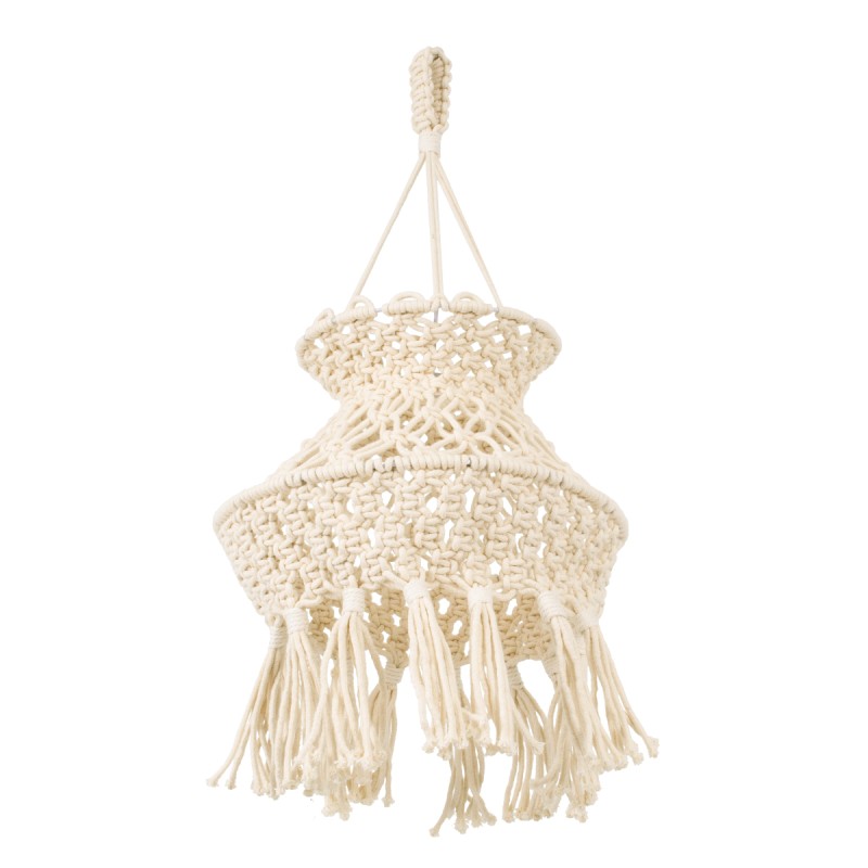 GloboStar® 36212 LIBYA Boho Καπέλο Φωτιστικού- Μακραμέ Πλεκτό Χειροποίητο Μπεζ Βαμβακερό Νήμα - Μ30 x Π30  x Υ50cm GloboStar® 36212 LIBYA Boho Καπέλο Φωτιστικού- Μακραμέ Πλεκτό Χειροποίητο Μπεζ Βαμβακερό Νήμα - Μ30 x Π30  x Υ50cm