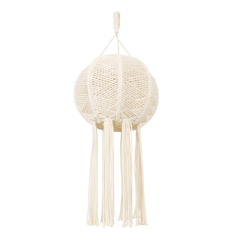 GloboStar® 36214 EGYPT Boho Καπέλο Φωτιστικού- Μακραμέ Πλεκτό Χειροποίητο Μπεζ Βαμβακερό Νήμα - Μ30 x Π30  x Υ75cm GloboStar® 36214 EGYPT Boho Καπέλο Φωτιστικού- Μακραμέ Πλεκτό Χειροποίητο Μπεζ Βαμβακερό Νήμα - Μ30 x Π30  x Υ75cm