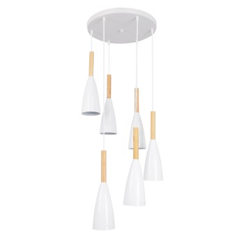 GLOBOSTAR® DILLON 00629 Μοντέρνο Κρεμαστό Φωτιστικό Οροφής με Ντουί 6 x E27 AC 220-240V IP20 - Λευκό & Μπεζ - Μ52 x Π52 x Y130cm GLOBOSTAR® DILLON 00629 Μοντέρνο Κρεμαστό Φωτιστικό Οροφής με Ντουί 6 x E27 AC 220-240V IP20 - Λευκό & Μπεζ - Μ52 x Π52 x Y130cm