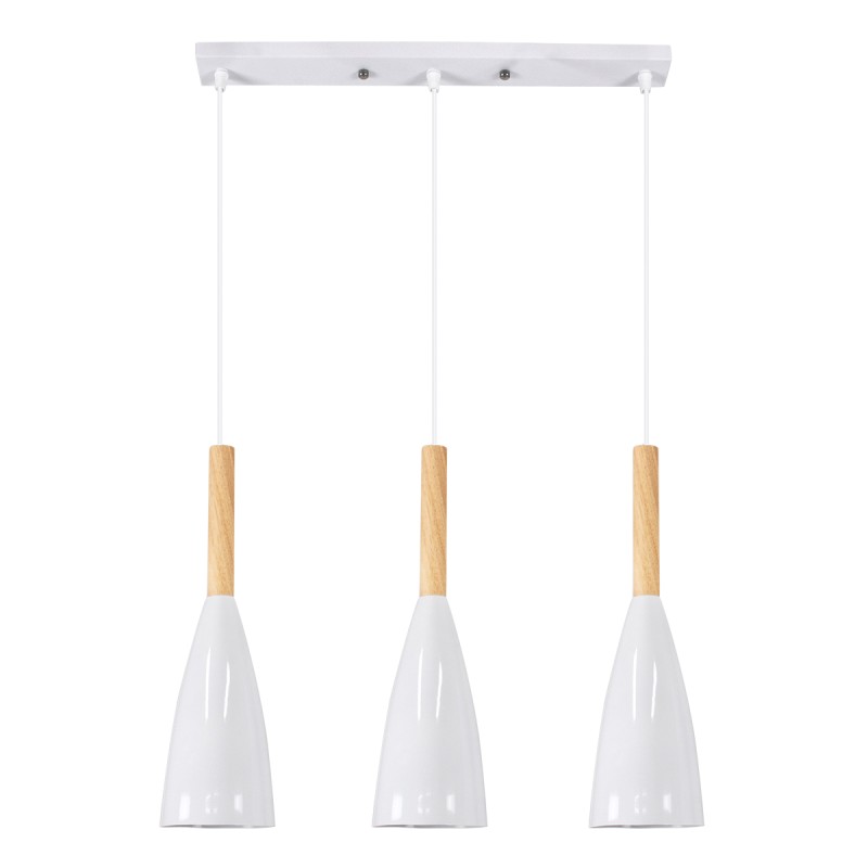 GLOBOSTAR® DILLON 00631 Μοντέρνο Κρεμαστό Φωτιστικό Οροφής με Ντουί 3 x E27 AC 220-240V IP20 - Λευκό & Μπεζ - Μ54 x Π14 x Υ130cm GLOBOSTAR® DILLON 00631 Μοντέρνο Κρεμαστό Φωτιστικό Οροφής με Ντουί 3 x E27 AC 220-240V IP20 - Λευκό & Μπεζ - Μ54 x Π14 x Υ130cm
