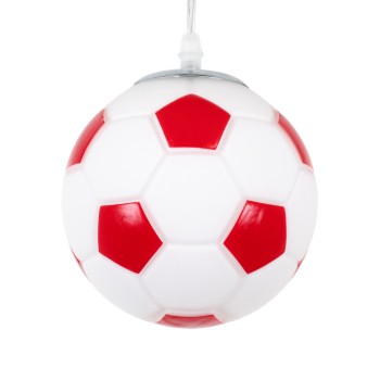 GLOBOSTAR® FOOTBALL 00642 Παιδικό Κρεμαστό Φωτιστικό Οροφής με Ντουί 1 x E27 AC 220-240V IP20 - Λευκό & Κόκκινο - Μ15 x Π15 x Y18cm GLOBOSTAR® FOOTBALL 00642 Παιδικό Κρεμαστό Φωτιστικό Οροφής με Ντουί 1 x E27 AC 220-240V IP20 - Λευκό & Κόκκινο - Μ15 x Π15 x Y18cm