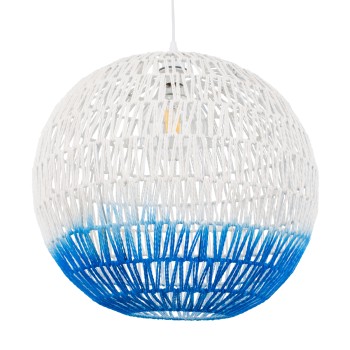 GLOBOSTAR® SANTOR 00729 Boho Κρεμαστό Φωτιστικό Οροφής με Ντουί 1 x E27 AC 220-240V IP20 - Λευκό & Μπλε - Μ50 x Π50 x Y50cm GLOBOSTAR® SANTOR 00729 Boho Κρεμαστό Φωτιστικό Οροφής με Ντουί 1 x E27 AC 220-240V IP20 - Λευκό & Μπλε - Μ50 x Π50 x Y50cm
