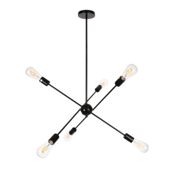 GLOBOSTAR® ZANE 00784 Μοντέρνο Φωτιστικό Οροφής με Ντουί 6 x E27 AC 220-240V IP20 - Μαύρο - Μ70 x Π70 x Υ100cm GLOBOSTAR® ZANE 00784 Μοντέρνο Φωτιστικό Οροφής με Ντουί 6 x E27 AC 220-240V IP20 - Μαύρο - Μ70 x Π70 x Υ100cm