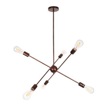 GLOBOSTAR® ZANE 00785 Μοντέρνο Φωτιστικό Οροφής με Ντουί 6 x E27 AC 220-240V IP20 - Χάλκινο - Μ70 x Π70 x Υ100cm GLOBOSTAR® ZANE 00785 Μοντέρνο Φωτιστικό Οροφής με Ντουί 6 x E27 AC 220-240V IP20 - Χάλκινο - Μ70 x Π70 x Υ100cm