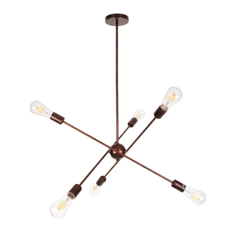 GLOBOSTAR® ZANE 00785 Μοντέρνο Φωτιστικό Οροφής με Ντουί 6 x E27 AC 220-240V IP20 - Χάλκινο - Μ70 x Π70 x Υ100cm GLOBOSTAR® ZANE 00785 Μοντέρνο Φωτιστικό Οροφής με Ντουί 6 x E27 AC 220-240V IP20 - Χάλκινο - Μ70 x Π70 x Υ100cm