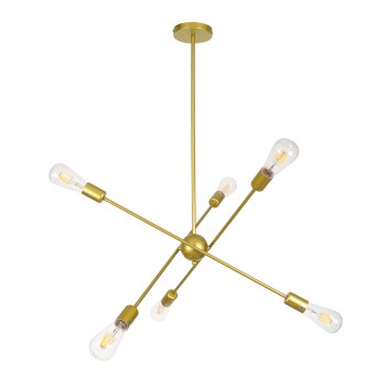 GLOBOSTAR® ZANE 00786 Μοντέρνο Φωτιστικό Οροφής με Ντουί 6 x E27 AC 220-240V IP20 - Χρυσό - Μ70 x Π70 x Υ100cm GLOBOSTAR® ZANE 00786 Μοντέρνο Φωτιστικό Οροφής με Ντουί 6 x E27 AC 220-240V IP20 - Χρυσό - Μ70 x Π70 x Υ100cm