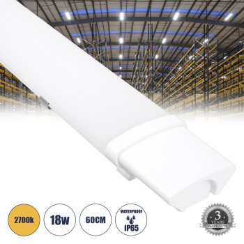 GloboStar® 60163 LED Γραμμικό Βιομηχανικό Φωτιστικό Tri-Proof 60cm 18W 1936lm 120° AC 220-240V Αδιάβροχο IP65 Μ60 x Π6 x Υ4cm Θερμό Λευκό 2700K - 3 Χρόνια Εγγύηση GloboStar® 60163 LED Γραμμικό Βιομηχανικό Φωτιστικό Tri-Proof 60cm 18W 1936lm 120° AC 220-240V Αδιάβροχο IP65 Μ60 x Π6 x Υ4cm Θερμό Λευκό 2700K - 3 Χρόνια Εγγύηση