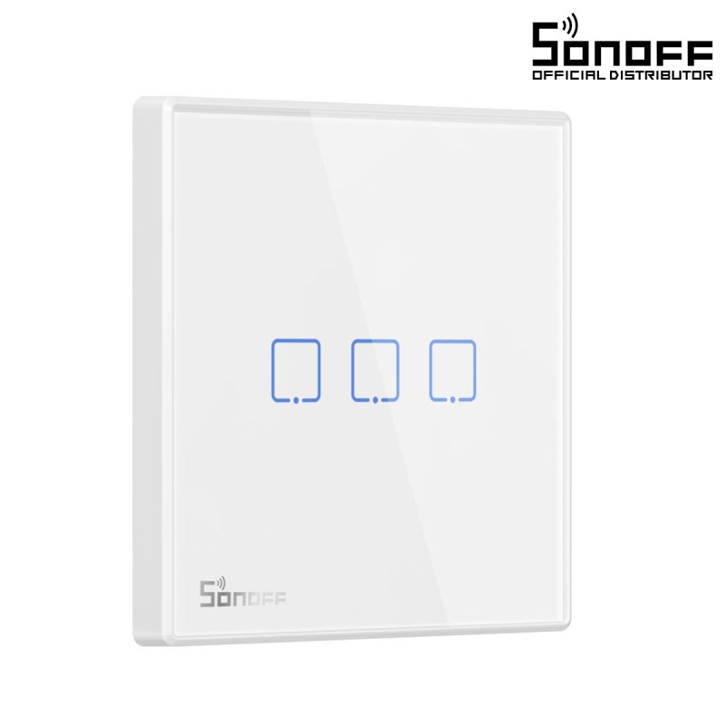 GloboStar® 80067 SONOFF T2EU3C-RF - 433MHz Wireless Smart Wall Touch Button Switch 3 Way - RF Series GloboStar® 80067 SONOFF T2EU3C-RF - 433MHz Wireless Smart Wall Touch Button Switch 3 Way - RF Series