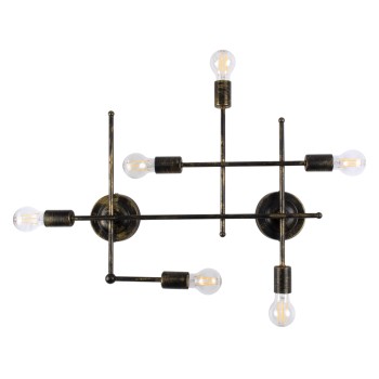 GLOBOSTAR® PIPING 00666 Vintage Φωτιστικό Τοίχου - Απλίκα με Ντουί 6 x E27 AC 220-240V IP20 - Μπρούτζινο - Μ66 x Π9.5 x Υ49cm GLOBOSTAR® PIPING 00666 Vintage Φωτιστικό Τοίχου - Απλίκα με Ντουί 6 x E27 AC 220-240V IP20 - Μπρούτζινο - Μ66 x Π9.5 x Υ49cm