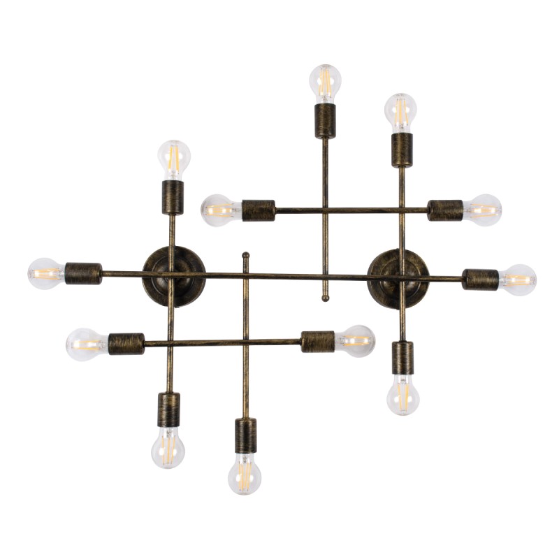 GLOBOSTAR® PIPING 00669 Vintage Φωτιστικό Τοίχου - Απλίκα με Ντουί 12 x E27 AC 220-240V IP20 - Μπρούτζινο - Μ78.5 x Π9.5 x Υ64cm GLOBOSTAR® PIPING 00669 Vintage Φωτιστικό Τοίχου - Απλίκα με Ντουί 12 x E27 AC 220-240V IP20 - Μπρούτζινο - Μ78.5 x Π9.5 x Υ64cm