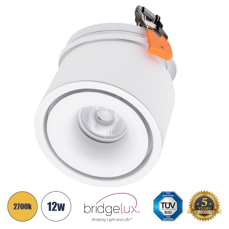 GLOBOSTAR® OMEGA-R 60295 Χωνευτό Κινούμενο Downlight Σποτ LED 12W 1500lm 36° AC 220-240V IP20 Θερμό Λευκό 2700K - Bridgelux COB Chip & TÜV SÜD Driver - Λευκό Ματ - Μ10 x Π10 x Υ8.2cm / Q9cm - 5 Χρόνια Εγγύηση GLOBOSTAR® OMEGA-R 60295 Χωνευτό Κινούμενο Downlight Σποτ LED 12W 1500lm 36° AC 220-240V IP20 Θερμό Λευκό 2700K - Bridgelux COB Chip & TÜV SÜD Driver - Λευκό Ματ - Μ10 x Π10 x Υ8.2cm / Q9cm - 5 Χρόνια Εγγύηση