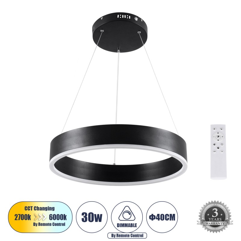 GLOBOSTAR® VENOM 61173 Μοντέρνο Κρεμαστό Φωτιστικό Οροφής LED 30W 3513lm 120° AC 220-240V IP20 Ρυθμιζόμενο Λευκό CCT με Χειριστήριο από 2700K έως 6000K Dimmable - Lumileds SMD Chip - Μαύρο Ματ - Μ40 x Π40 x Υ6.5cm - 3 Χρόνια Εγγύηση GLOBOSTAR® VENOM 61173 Μοντέρνο Κρεμαστό Φωτιστικό Οροφής LED 30W 3513lm 120° AC 220-240V IP20 Ρυθμιζόμενο Λευκό CCT με Χειριστήριο από 2700K έως 6000K Dimmable - Lumileds SMD Chip - Μαύρο Ματ - Μ40 x Π40 x Υ6.5cm - 3 Χρόνια Εγγύηση
