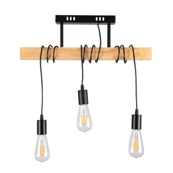 GLOBOSTAR® JOLLY 00605 Vintage Κρεμαστό Φωτιστικό Οροφής με Ντουί 3 x E27 AC 220-240V IP20 - Μαύρο & Μπεζ - Μ55 x Π6 x Υ115cm GLOBOSTAR® JOLLY 00605 Vintage Κρεμαστό Φωτιστικό Οροφής με Ντουί 3 x E27 AC 220-240V IP20 - Μαύρο & Μπεζ - Μ55 x Π6 x Υ115cm