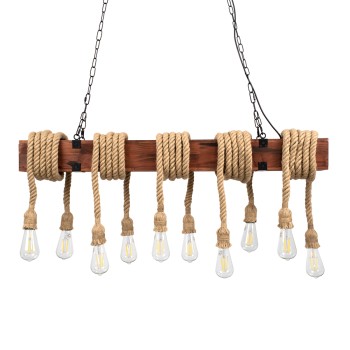 GLOBOSTAR® VIKING 00607 Vintage Κρεμαστό Φωτιστικό Οροφής με Ντουί 10 x E27 AC 220-240V IP20 - Καφε & Μπεζ - Μ108 x Π11 x Υ220cm GLOBOSTAR® VIKING 00607 Vintage Κρεμαστό Φωτιστικό Οροφής με Ντουί 10 x E27 AC 220-240V IP20 - Καφε & Μπεζ - Μ108 x Π11 x Υ220cm