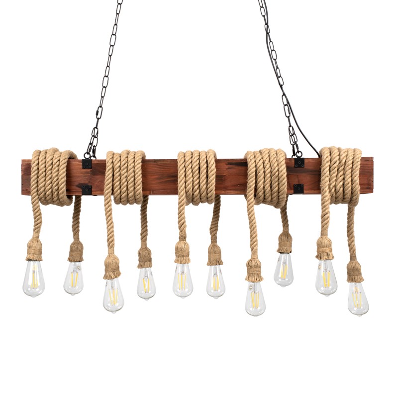 GLOBOSTAR® VIKING 00607 Vintage Κρεμαστό Φωτιστικό Οροφής με Ντουί 10 x E27 AC 220-240V IP20 - Καφε & Μπεζ - Μ108 x Π11 x Υ220cm GLOBOSTAR® VIKING 00607 Vintage Κρεμαστό Φωτιστικό Οροφής με Ντουί 10 x E27 AC 220-240V IP20 - Καφε & Μπεζ - Μ108 x Π11 x Υ220cm