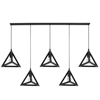 GLOBOSTAR® TRIANGLE 00608 Μοντέρνο Κρεμαστό Φωτιστικό Οροφής με Ντουί 5 x E27 AC 220-240V IP20 - Μαύρο - Μ170 x Π22 x Y130cm GLOBOSTAR® TRIANGLE 00608 Μοντέρνο Κρεμαστό Φωτιστικό Οροφής με Ντουί 5 x E27 AC 220-240V IP20 - Μαύρο - Μ170 x Π22 x Y130cm