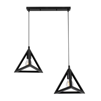 GLOBOSTAR® TRIANGLE 00611 Μοντέρνο Κρεμαστό Φωτιστικό Οροφής με Ντουί 2 x E27 AC 220-240V IP20 - Μαύρο - Μ60 x Π22 x Y130cm GLOBOSTAR® TRIANGLE 00611 Μοντέρνο Κρεμαστό Φωτιστικό Οροφής με Ντουί 2 x E27 AC 220-240V IP20 - Μαύρο - Μ60 x Π22 x Y130cm